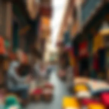 Souk - A Taste of Tradition Traditional market in Dubai showcasing vibrant textiles