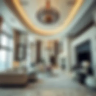 Elegant Residential Space Inside Burj Khalifa Luxurious interior of a residential floor in Burj Khalifa