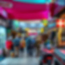 Vibrant market scene in Al Quoz showcasing diverse shops