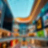 A panoramic view of Mazyad Mall showcasing its modern architecture and vibrant atmosphere.