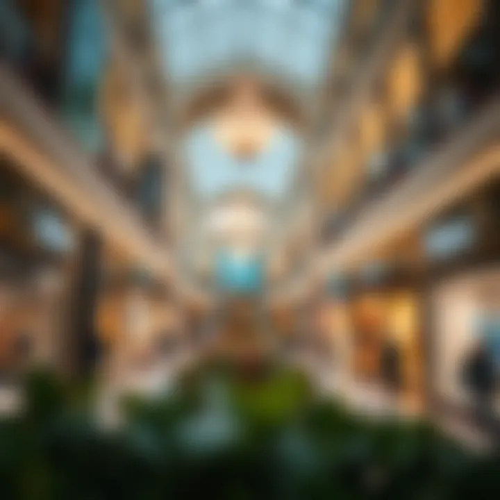 Interior Diversity of Mazyad Mall Interior view highlighting a bustling shopping area with diverse shops and elegant decor.