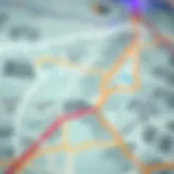 A detailed map of Dubai's metro routes showcasing key stations