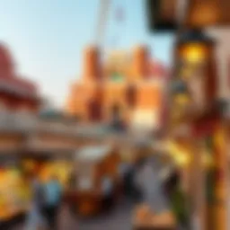 A panoramic view of Naif Market showcasing vibrant stalls and traditional architecture