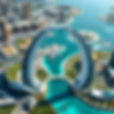 Aerial Perspective of Silicon Arch's Impact An aerial view highlighting the Silicon Arch's role within Dubai Silicon Oasis.