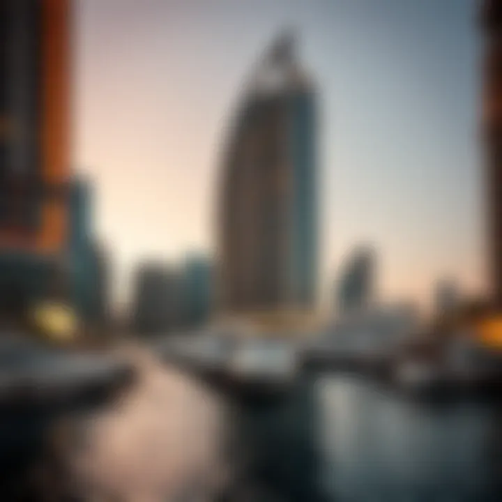 The vibrant atmosphere of the Dubai Marina with its luxurious yachts.