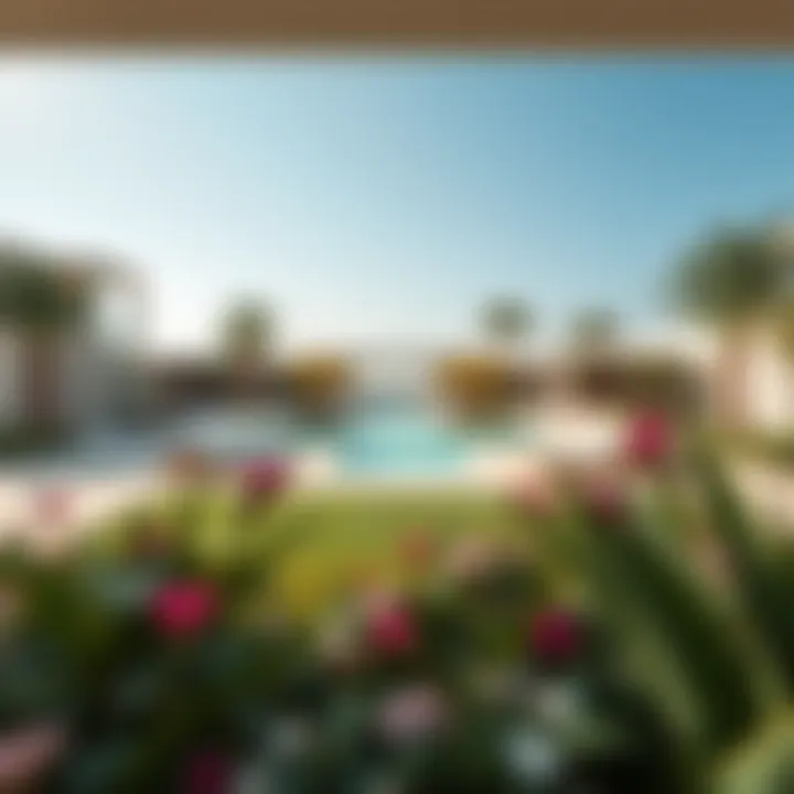 Breathtaking view of the villa's landscaped garden and pool