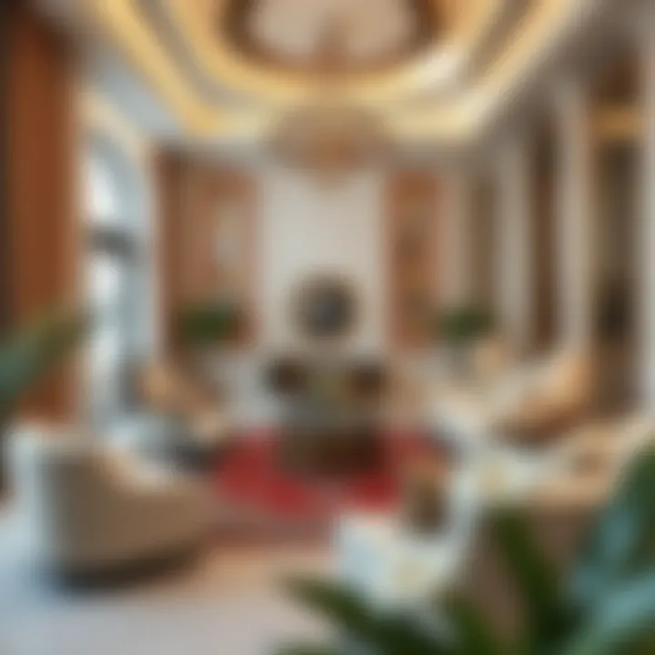 Luxurious interior design featuring elegant furnishings