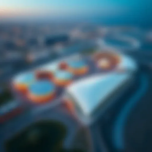 Aerial View of Expo Dubai 2020 Aerial view of Expo Dubai 2020 showcasing innovative pavilions