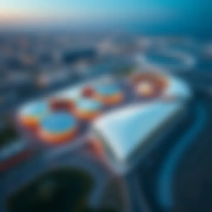 Aerial View of Expo Dubai 2020 Aerial view of Expo Dubai 2020 showcasing innovative pavilions