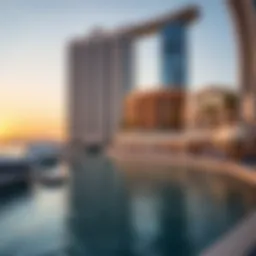 A stunning view of the waterfront at Festival City Dubai showcasing luxurious properties