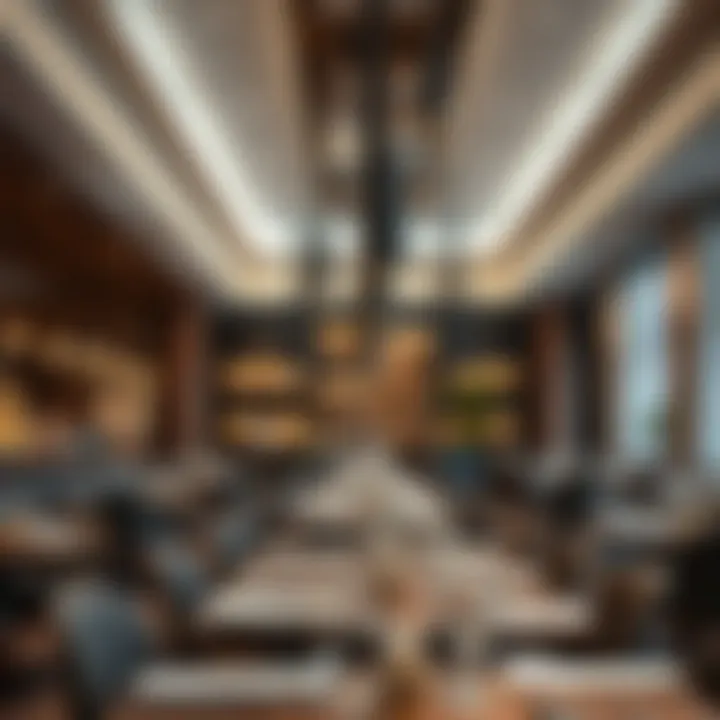 Interior design showcasing restaurant aesthetics
