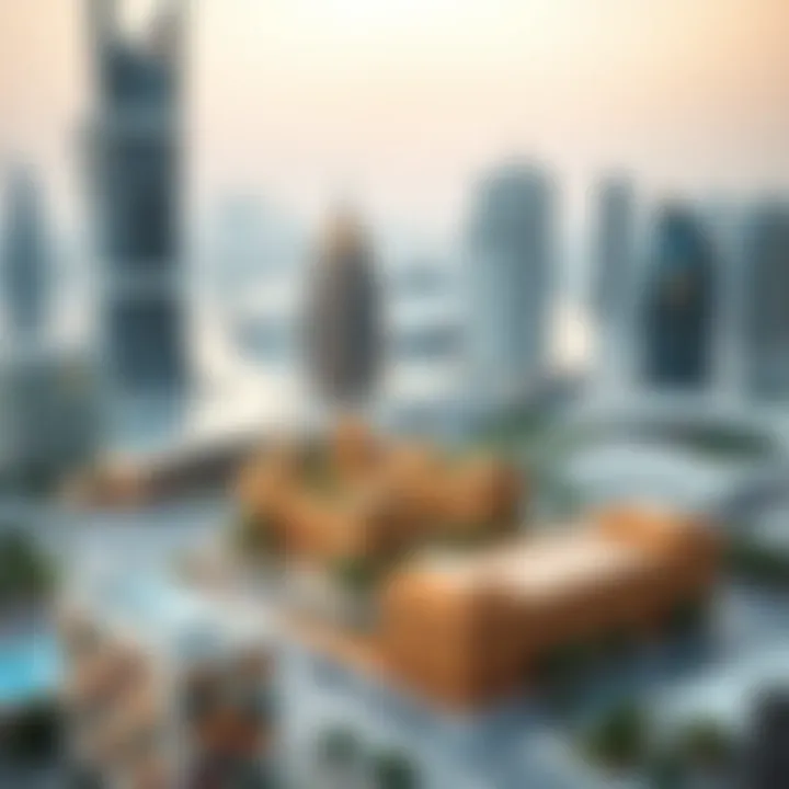 Innovative urban planning model highlighting sustainability in Dubai