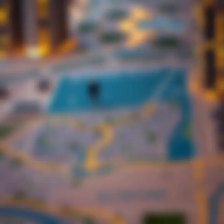 Strategic Location Map of Golf View Seven City A detailed map highlighting Golf View Seven City's strategic location in Dubai
