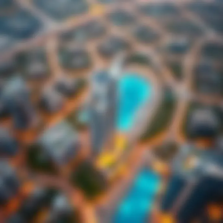 Aerial view of premium real estate developments