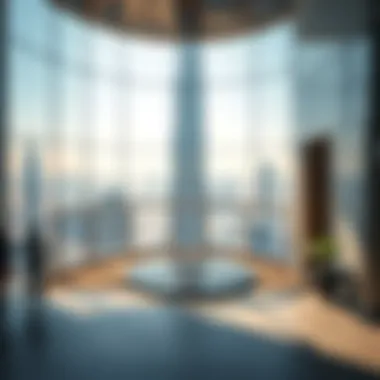 Interior of Burj Khalifa's Observation Deck Interior view of Burj Khalifa's observation deck, highlighting its tourist appeal