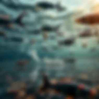Ecological Richness of Jumeirah Waters Marine life thriving in the waters off Jumeirah, emphasizing the ecological richness of the fishing spot.