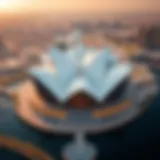 Aerial view showcasing the Dubai Opera's architectural elegance