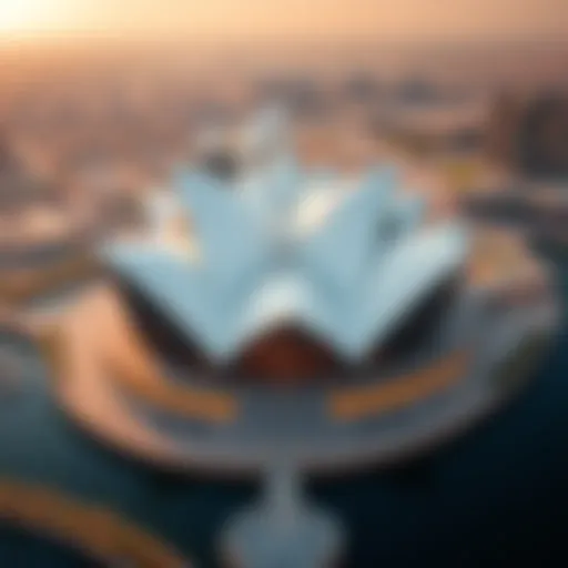 Aerial view showcasing the Dubai Opera's architectural elegance