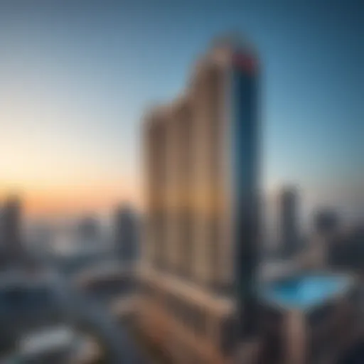 Aerial view of Manara Dubai showcasing its unique architectural design