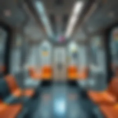 Interior of a Dubai metro train showcasing comfort and design