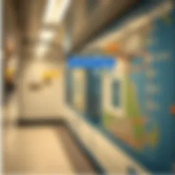 Metro map highlighting the route to Blue Water Island