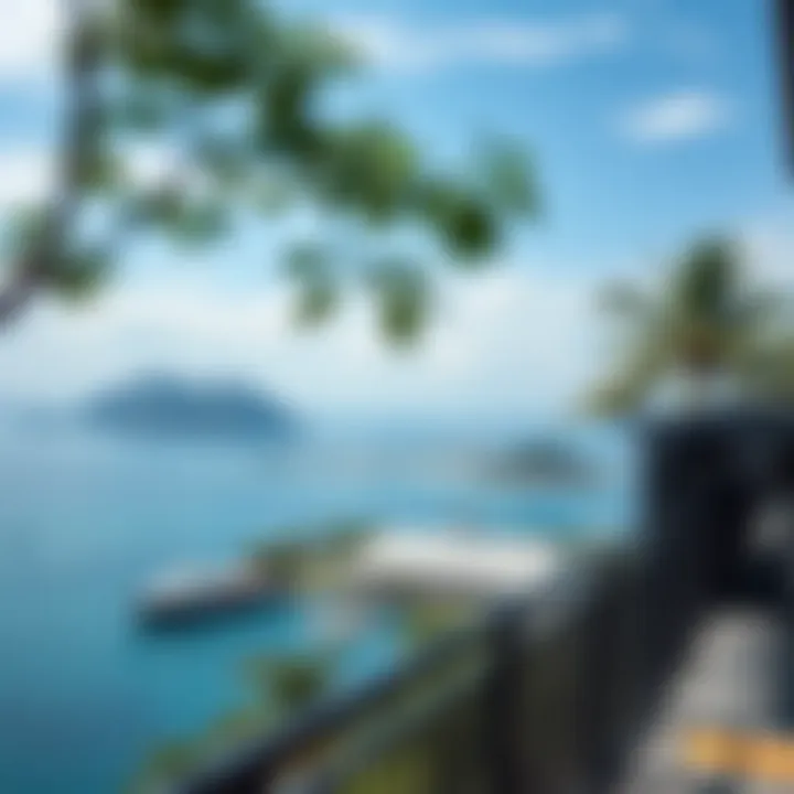 A stunning view of Blue Water Island from the metro station