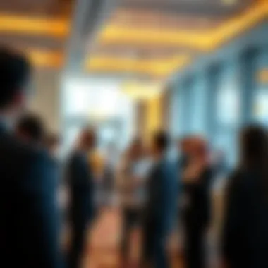 Diverse professionals networking at a business event in Dubai