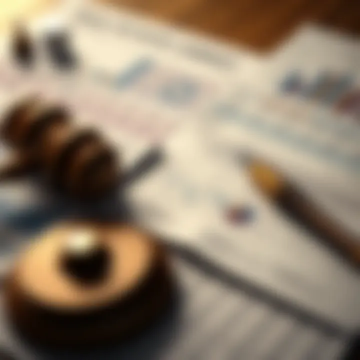 Legal and Financial Insights for Real Estate Investment Close-up of legal documents and financial charts related to property investment