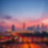 Stunning skyline view of Dubai from Sharjah