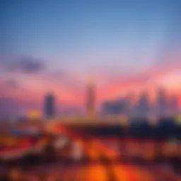 Stunning skyline view of Dubai from Sharjah