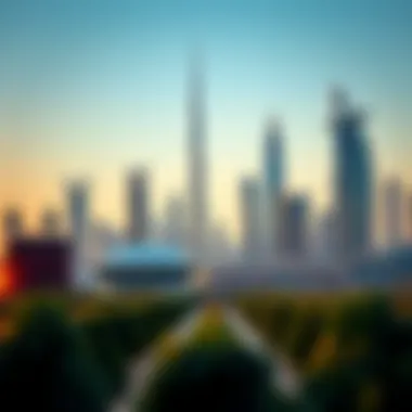 Dubai Skyline Featuring Iconic Luxury Developments Dubai skyline featuring iconic luxury developments