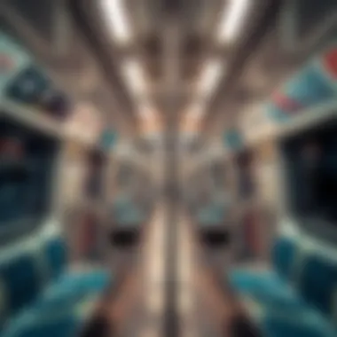 Interior of a modern metro train in Dubai