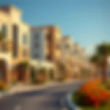 Elegant residential buildings along a scenic boulevard