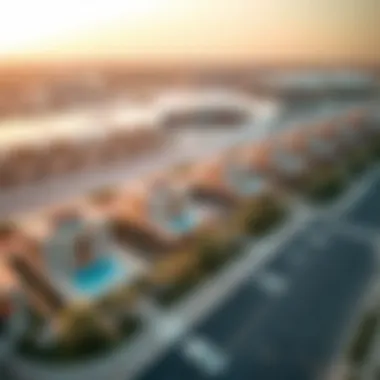 Aerial view of Naya Nakheel showcasing its unique architectural design