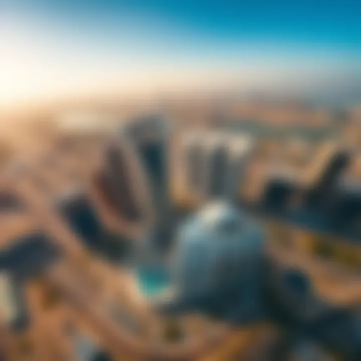 Aerial view of the New Al Zarooni Building and its surrounding area in Dubai