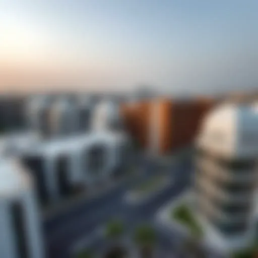 Modern Architecture of NMC Al Nahda Aerial view of NMC Al Nahda showcasing modern architecture