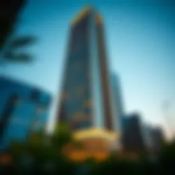 Stunning view of Opus Tower showcasing its unique architectural design
