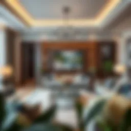 Luxurious living room setup in Dubai