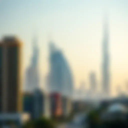 Dubai Skyline and Real Estate Dubai skyline with real estate properties