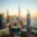 Dubai Skyline: A Gateway to New Experiences Scenic view of Dubai skyline with modern architecture