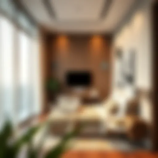 Cozy room interior showcasing modern decor in a rental space