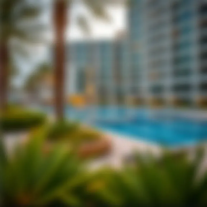 Amenities including pools and recreational areas within the development
