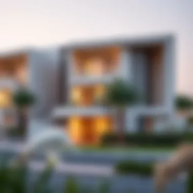 Modern architectural design of residential properties in the community