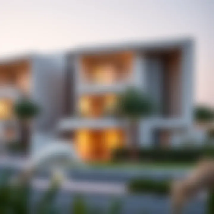 Modern architectural design of residential properties in the community