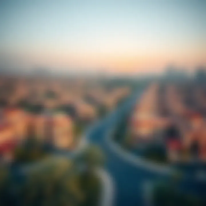 Overview of the neighborhood highlighting the surrounding development