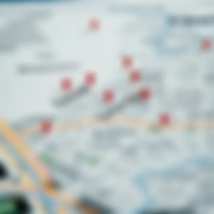 Map highlighting key locations in Satwa and Jafiliya for potential renters