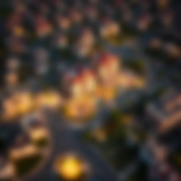 Aerial view of a prestigious neighborhood known for executive residences in Dubai