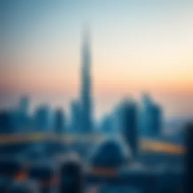 Panoramic skyline view of Dubai featuring the National Tower