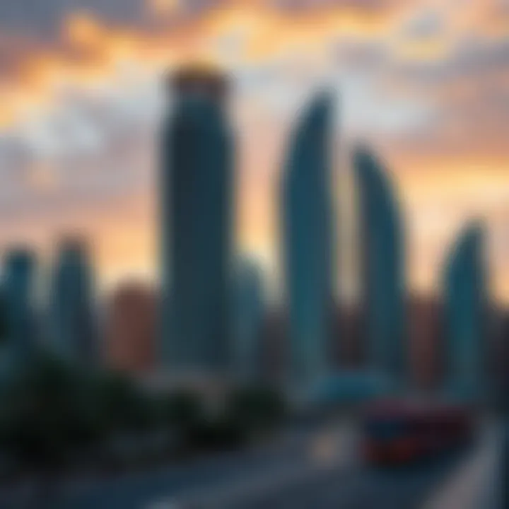 Luxury Residential Towers in Dubai Stunning skyline of Dubai showcasing luxury residential towers