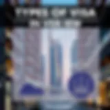 Types of Visa in Dubai Overview A detailed infographic showcasing various visa types in Dubai